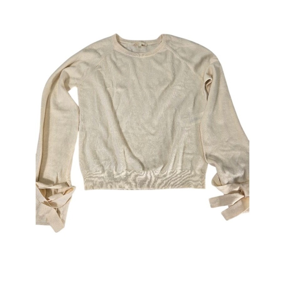 Maje Ribbed Crew Neck Sweater Tie‎ Cuff Long Sleeve Size 3 SEE PICS